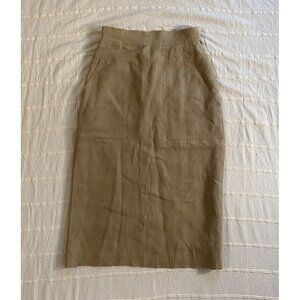 VTG 80's Escada by Margaretha Ley Linen Skirt Size US24" EU34 Made in Germany